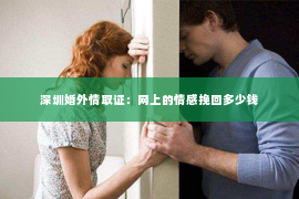 深圳婚外情取证：网上的情感挽回多少钱